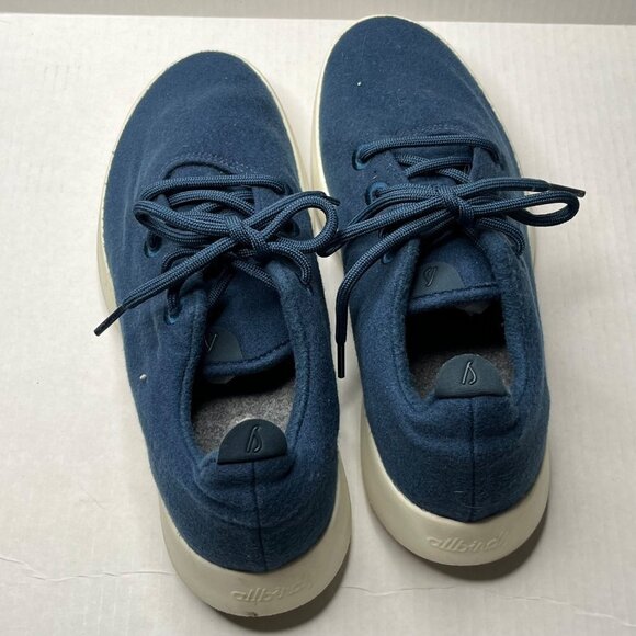 Allbirds Men's Wool Runners Hazy Indigo Blue‎ Blizzard White Sole Size 10 - Picture 6 of 9